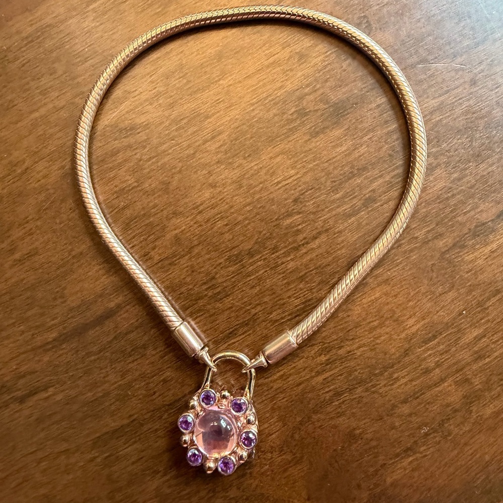 NEW Pandora Rose Smooth Bracelet with Heraldic Radiance Clasp